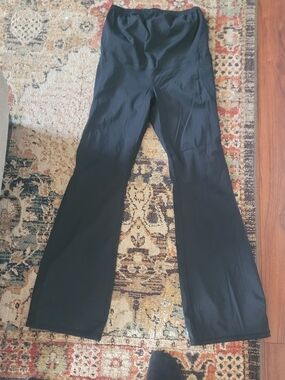 Women's Maternity TALL- Black Flared Active Pants- Size Medium